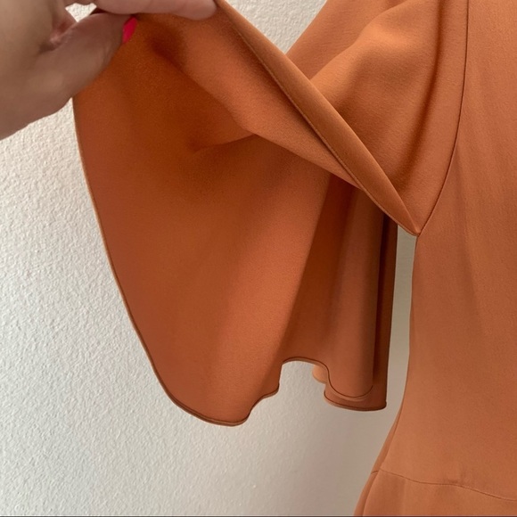 Zac Posen Open Back Evening Gown SZ 12 NWOT Copper Caramel Mermaid Flutter - Picture 5 of 11